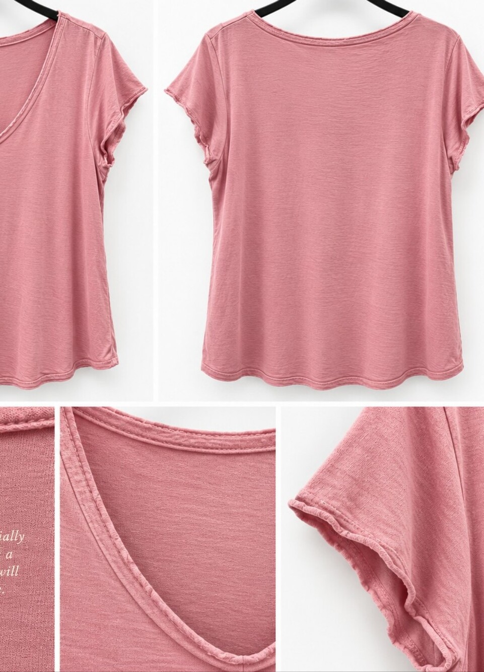 LOFT Dusty Mauve Scoop Neck Short Sleeve Tee